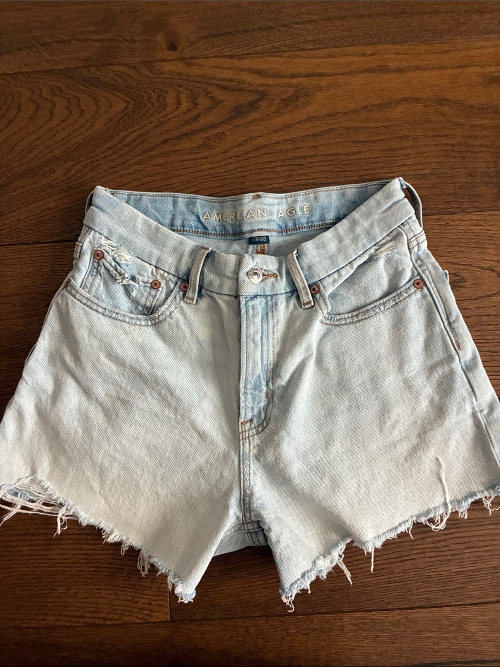 American Eagle Outfitters Light Blue Distressed Denim Cutoff Shorts